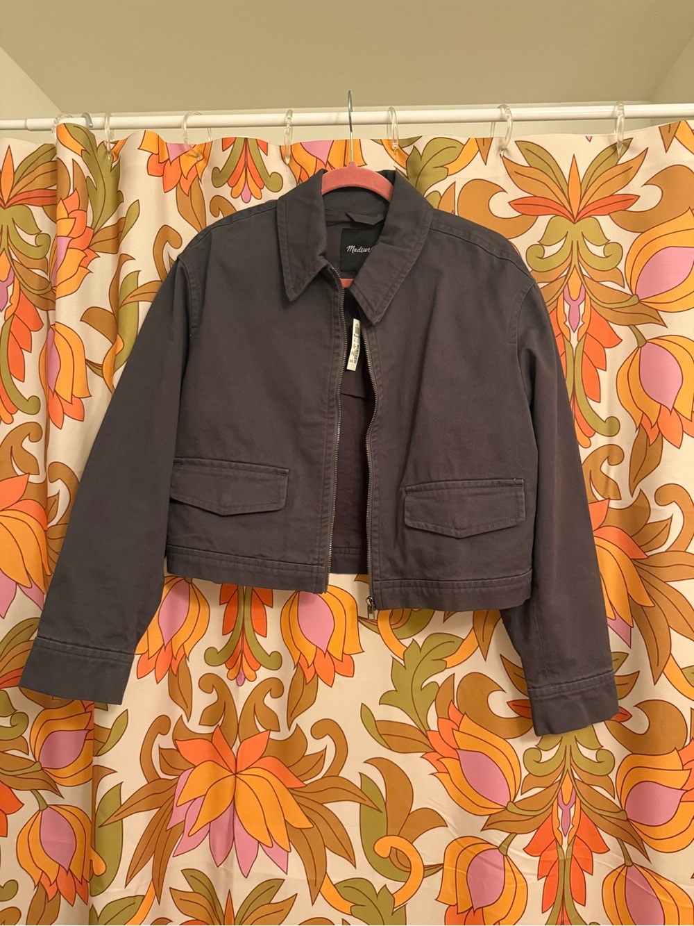 Madewell Cropped Utility Jacket in Charcoal